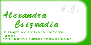 alexandra csizmadia business card